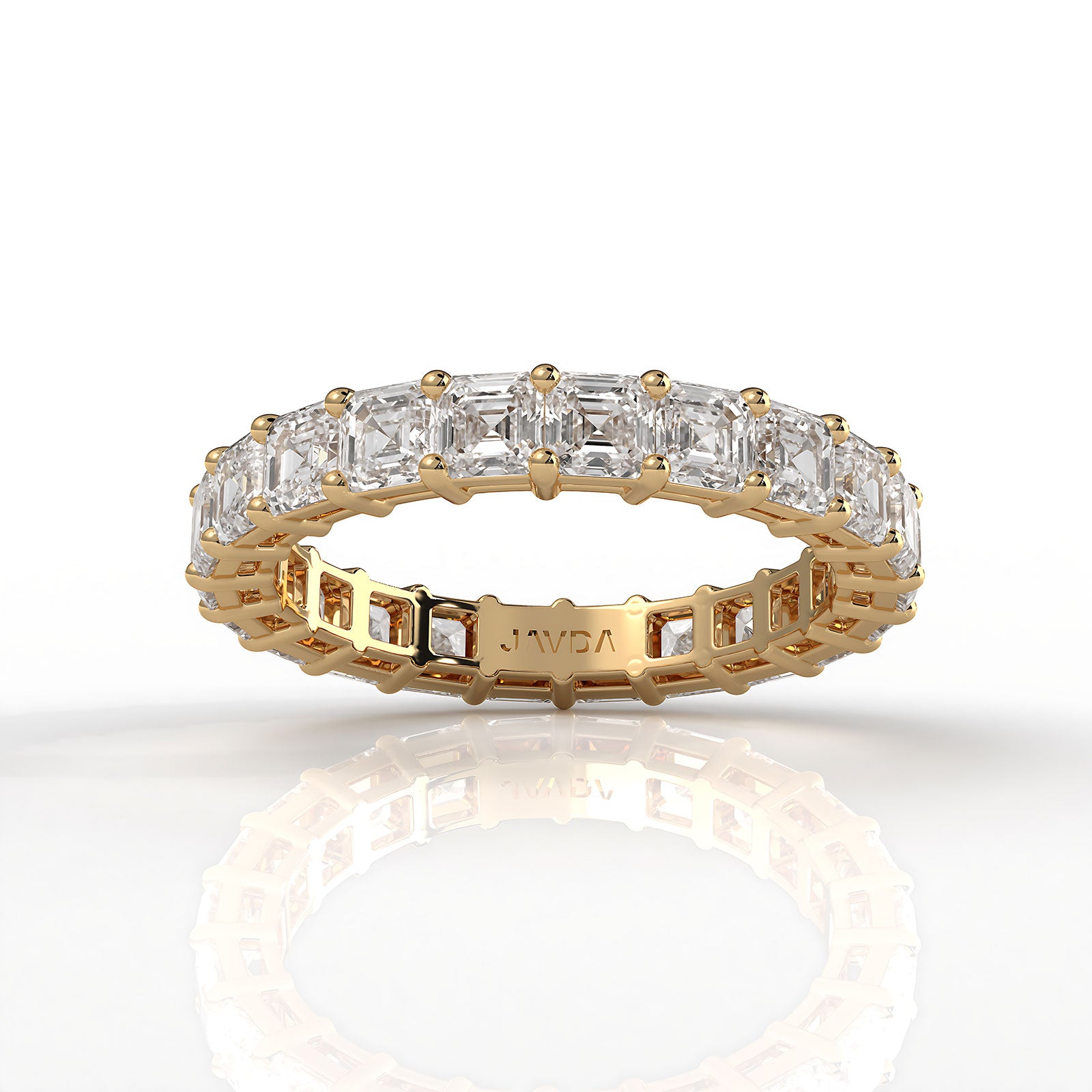 Asscher Cut Shared Prong Lab Diamond Women's Eternity Wedding Band 3 mm 3.4ctw.
