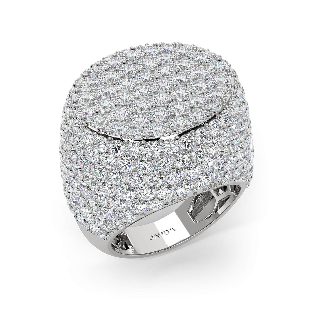 Circle of Glamour Men's 14K White Gold Lab Diamond Ring 11.5ctw