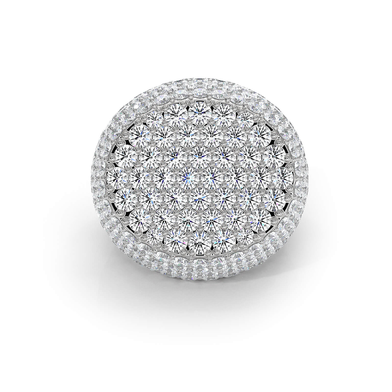 Circle of Glamour Men's 14K White Gold Lab Diamond Ring 11.5ctw