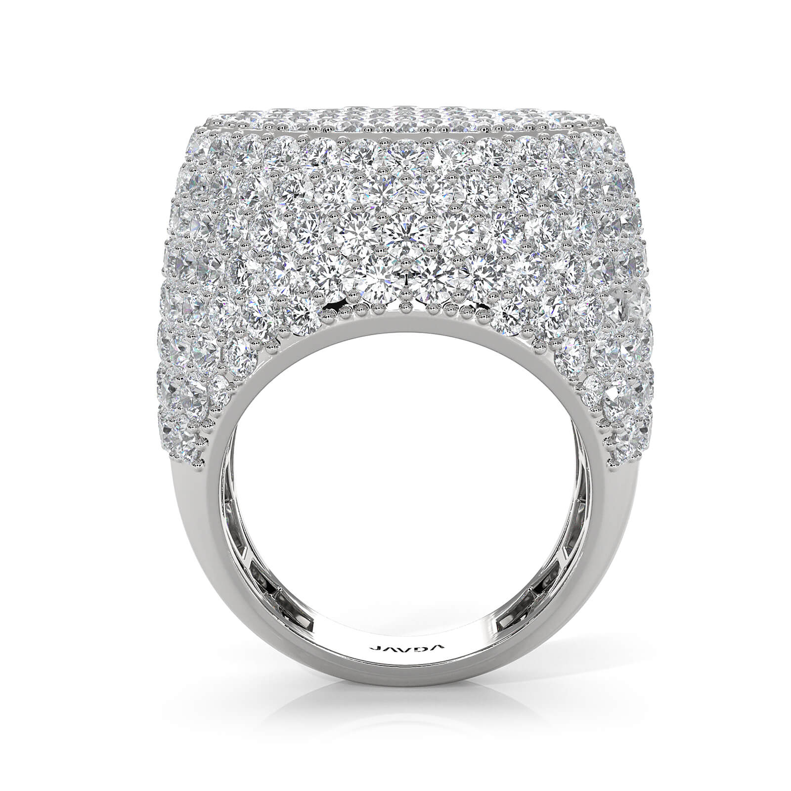 Circle of Glamour Men's 14K White Gold Lab Diamond Ring 11.5ctw