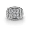 Modern Edge 14K White Gold Men's Square Lab Diamond Ring 3.11ctw