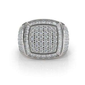 Modern Edge 14K White Gold Men's Square Lab Diamond Ring 3.11ctw