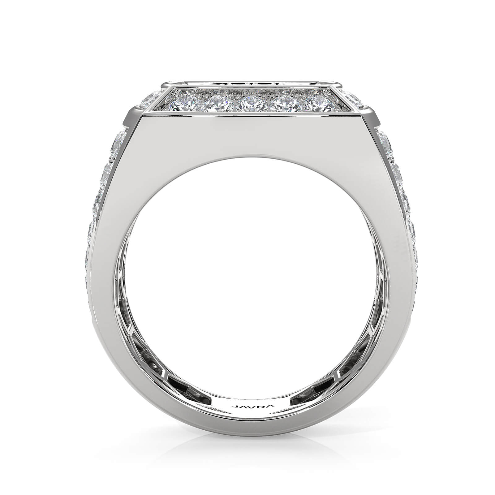 Modern Edge 14K White Gold Men's Square Lab Diamond Ring 3.11ctw