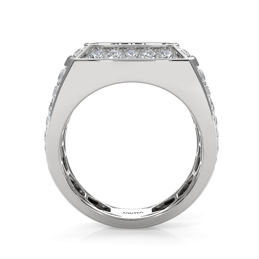 Modern Edge 14K White Gold Men's Square Lab Diamond Ring 3.11ctw