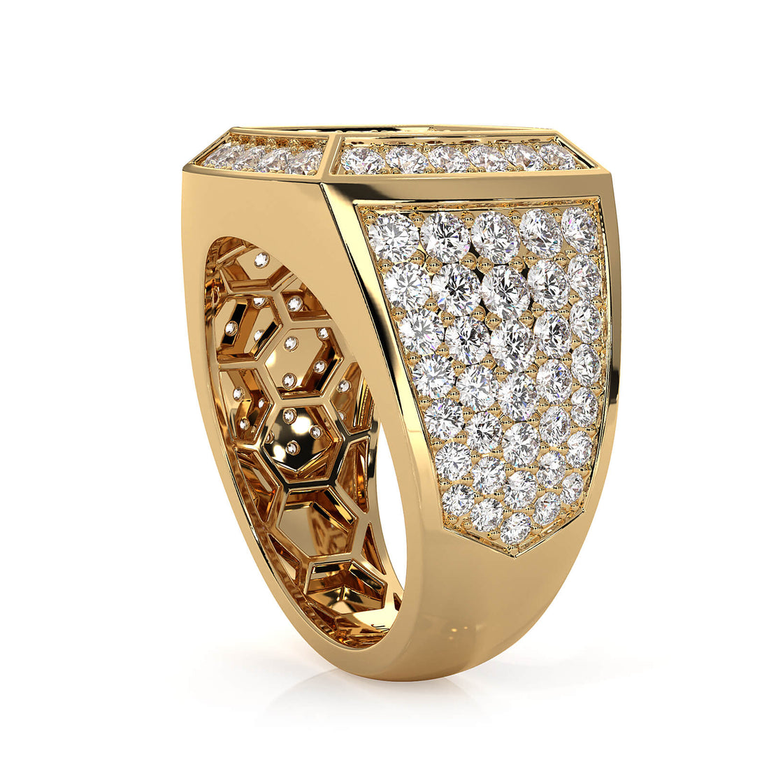 Modern Edge 14K White Gold Men's Square Lab Diamond Ring 3.11ctw