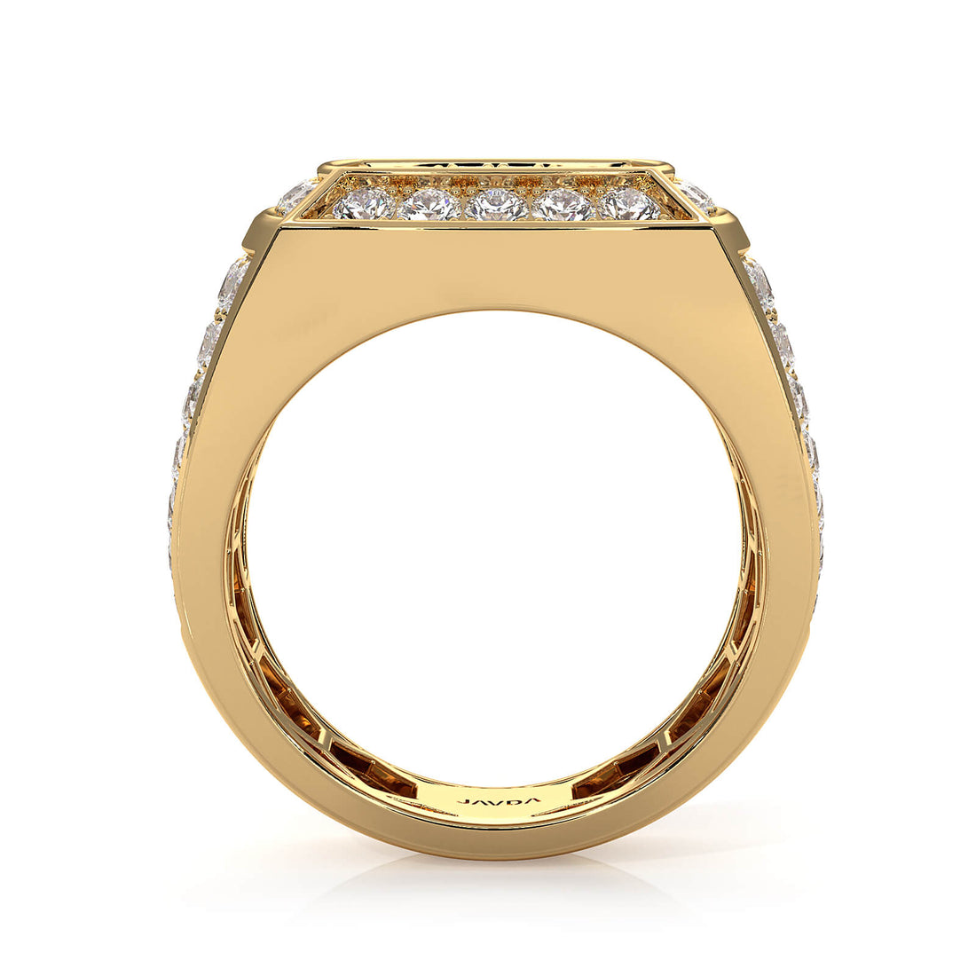 Modern Edge 14K White Gold Men's Square Lab Diamond Ring 3.11ctw