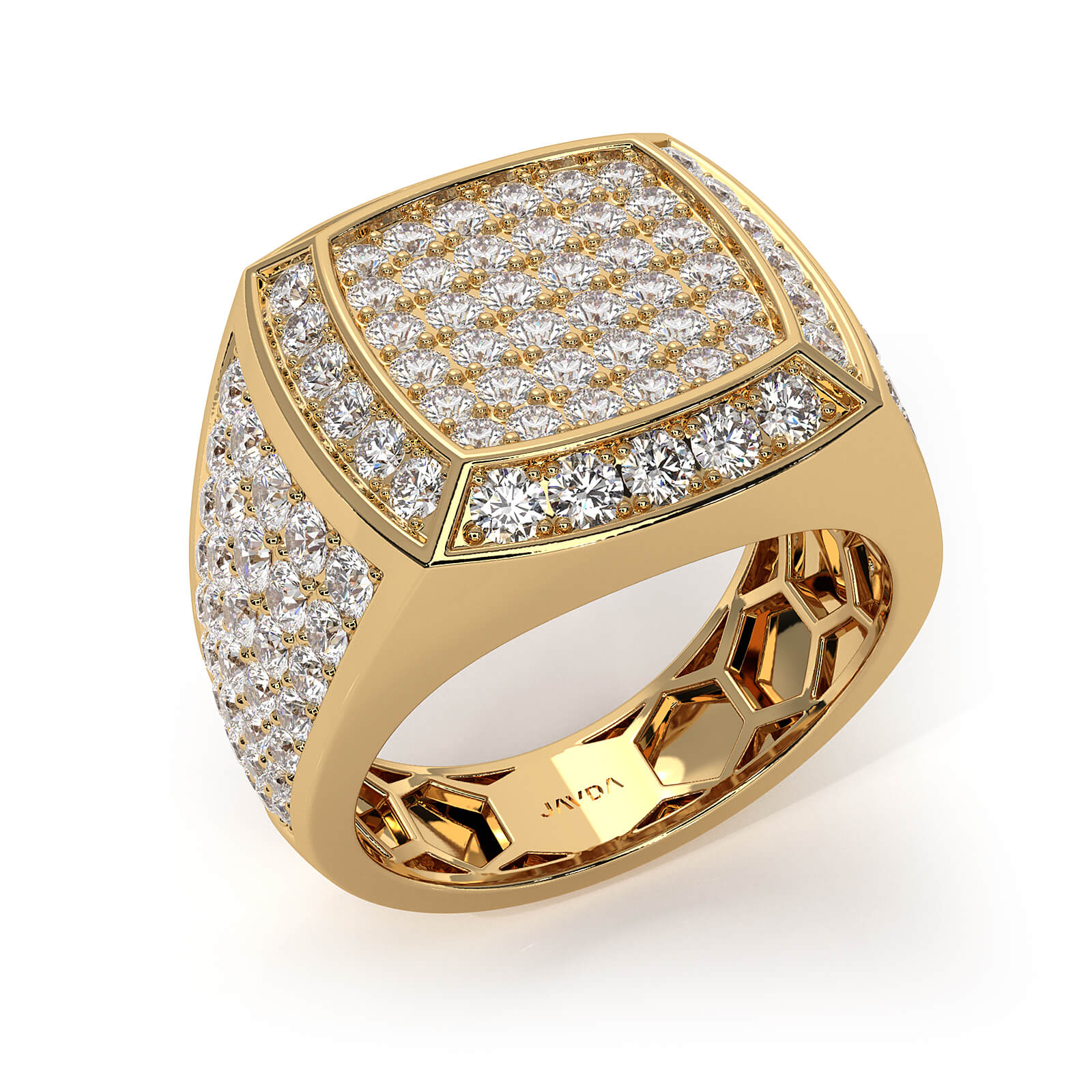 Modern Edge 14K White Gold Men's Square Lab Diamond Ring 3.11ctw