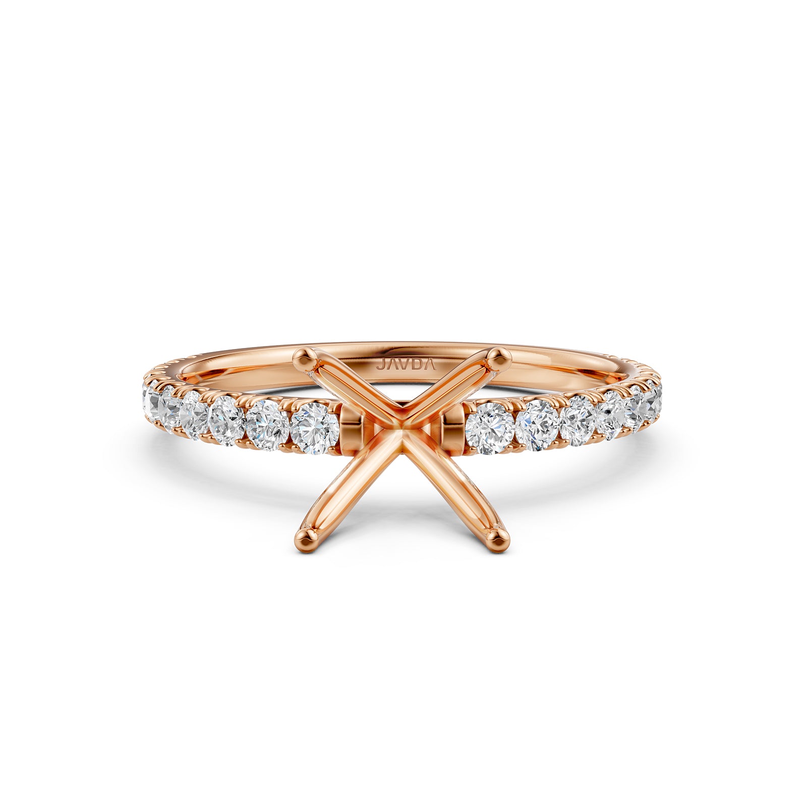 Round Lab Grown Diamond Engagement Prong Setting Ring Semi Mount 0.47 Ct.