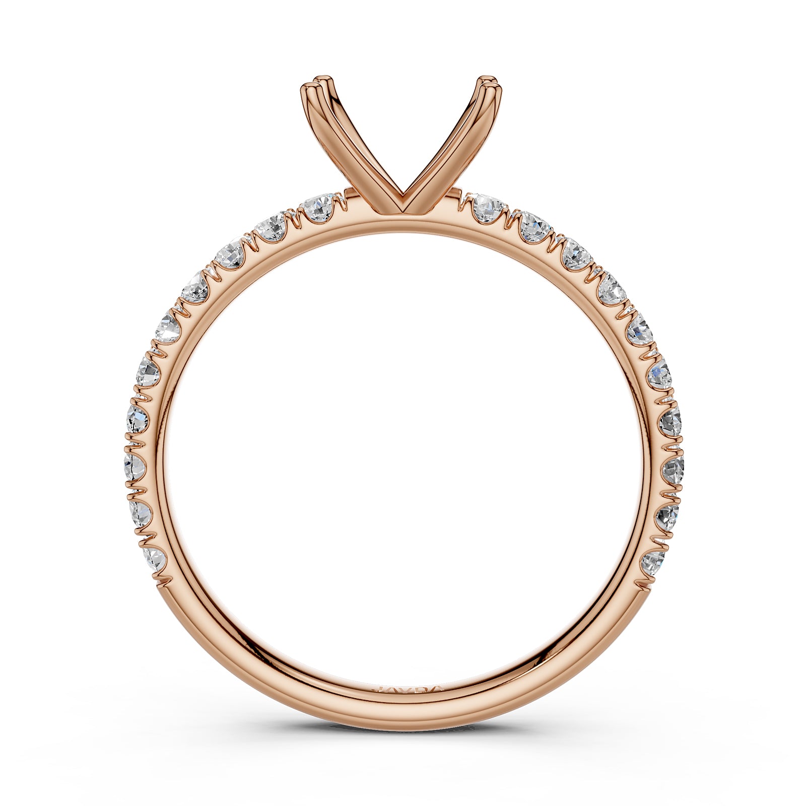 Round Lab Grown Diamond Engagement Prong Setting Ring Semi Mount 0.47 Ct.