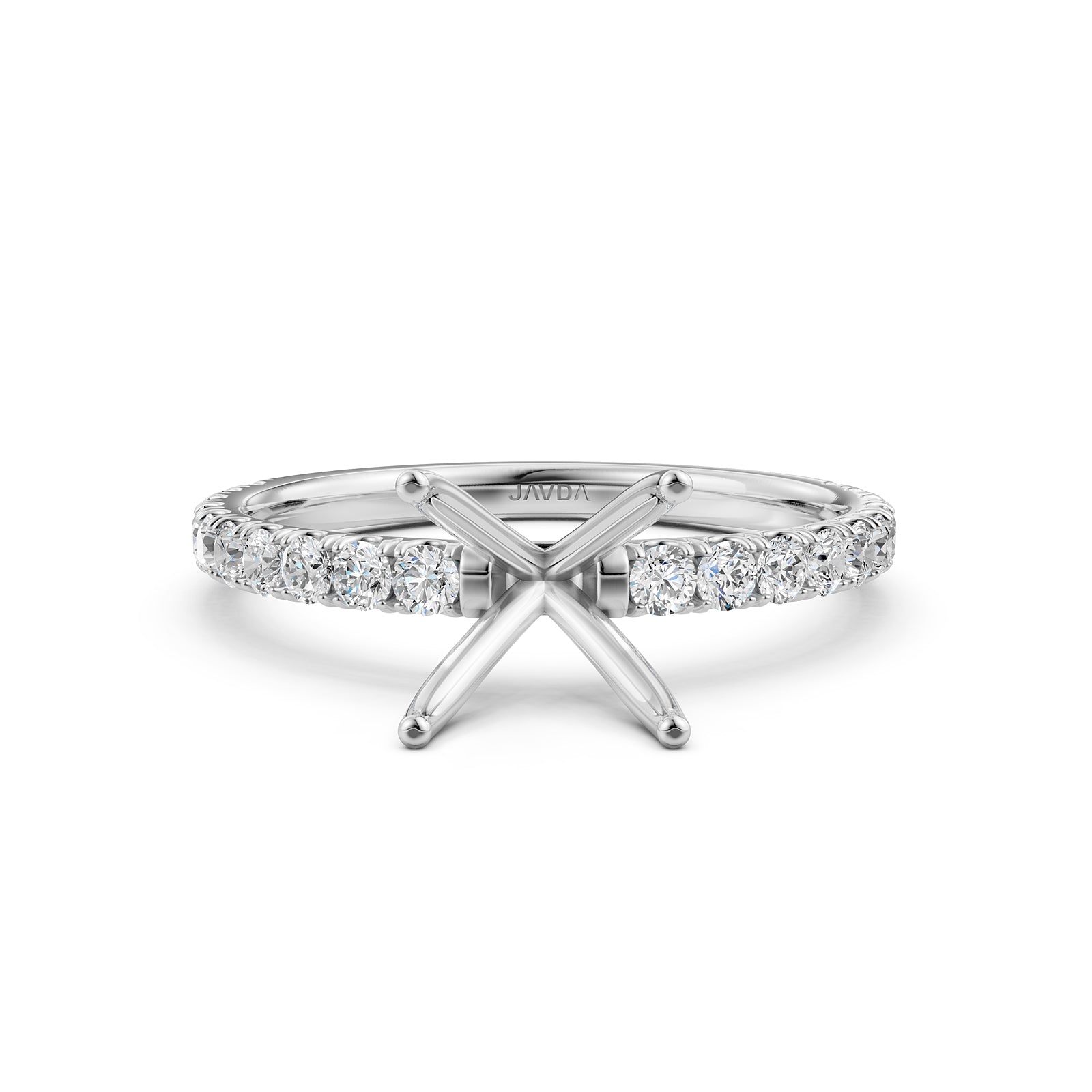 Round Lab Grown Diamond Engagement Prong Setting Ring Semi Mount 0.47 Ct.