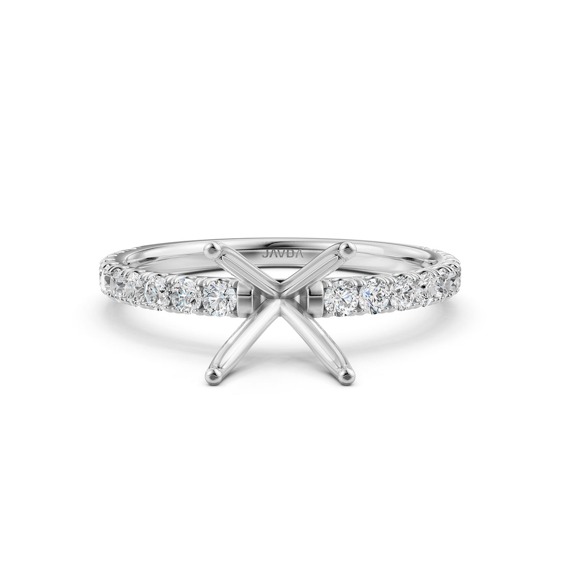Round Lab Grown Diamond Engagement Prong Setting Ring Semi Mount 0.47 Ct.