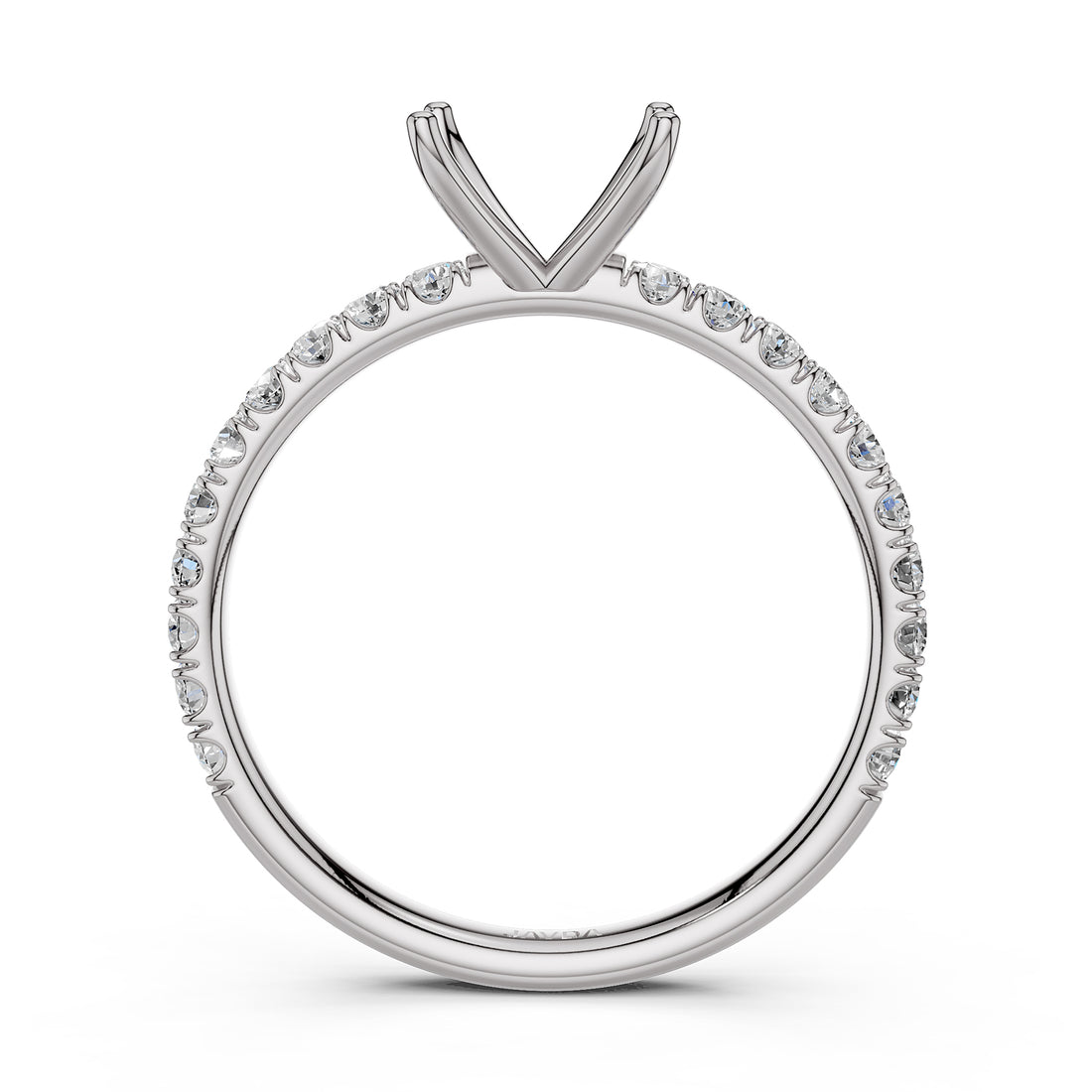 Round Lab Grown Diamond Engagement Prong Setting Ring Semi Mount 0.47 Ct.