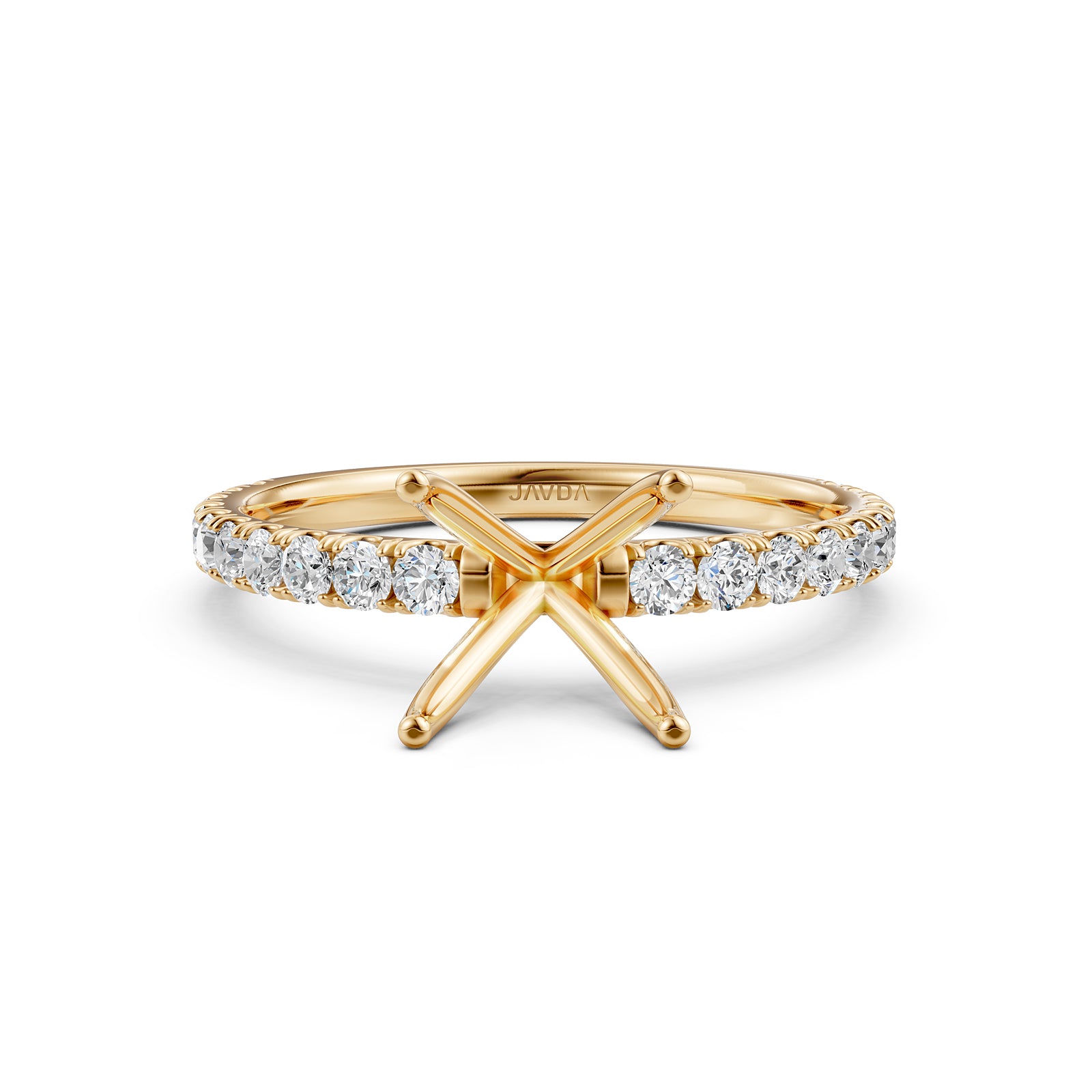 Round Lab Grown Diamond Engagement Prong Setting Ring Semi Mount 0.47 Ct.