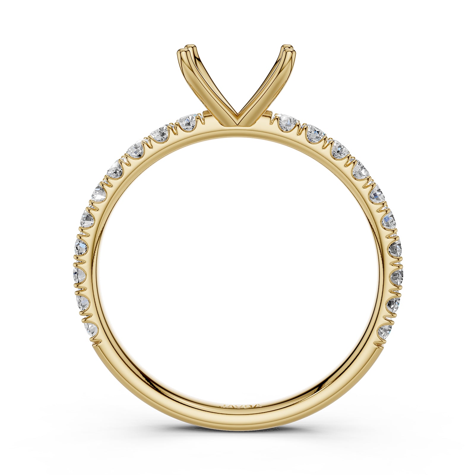 Round Lab Grown Diamond Engagement Prong Setting Ring Semi Mount 0.47 Ct.