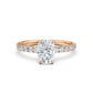 Cushion Lab Grown Diamond Engagement U Cut Prong Setting Ring