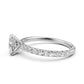 Cushion Lab Grown Diamond Engagement U Cut Prong Setting Ring