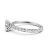 Cushion Lab Grown Diamond Engagement U Cut Prong Setting Ring