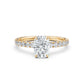 Cushion Lab Grown Diamond Engagement U Cut Prong Setting Ring