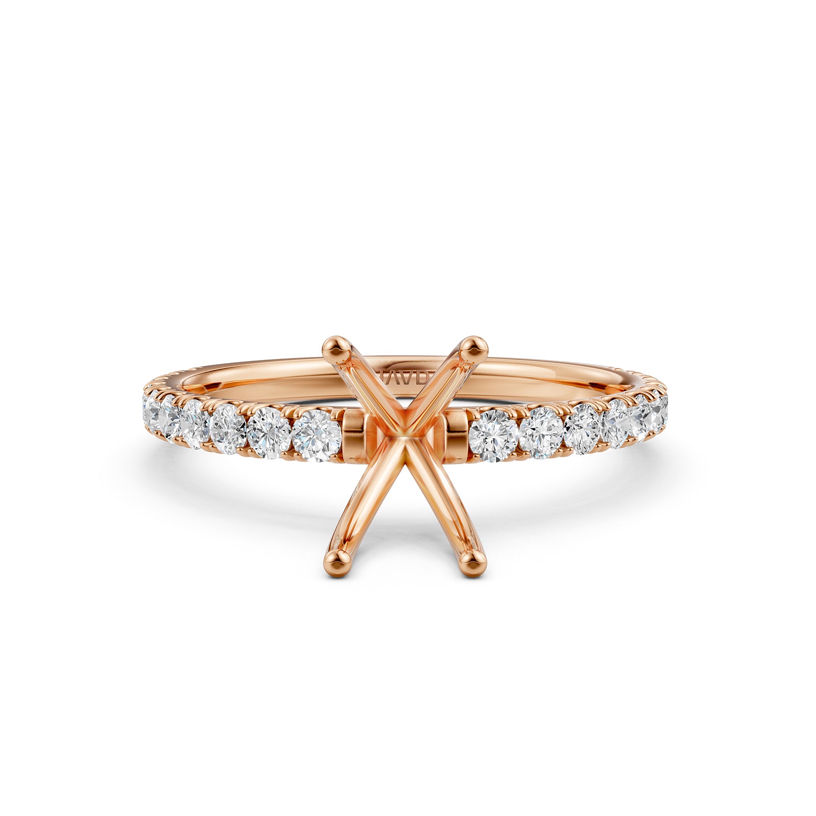 Round Lab Grown Diamond Engagement Prong Setting Ring Semi Mount 0.47 Ct.