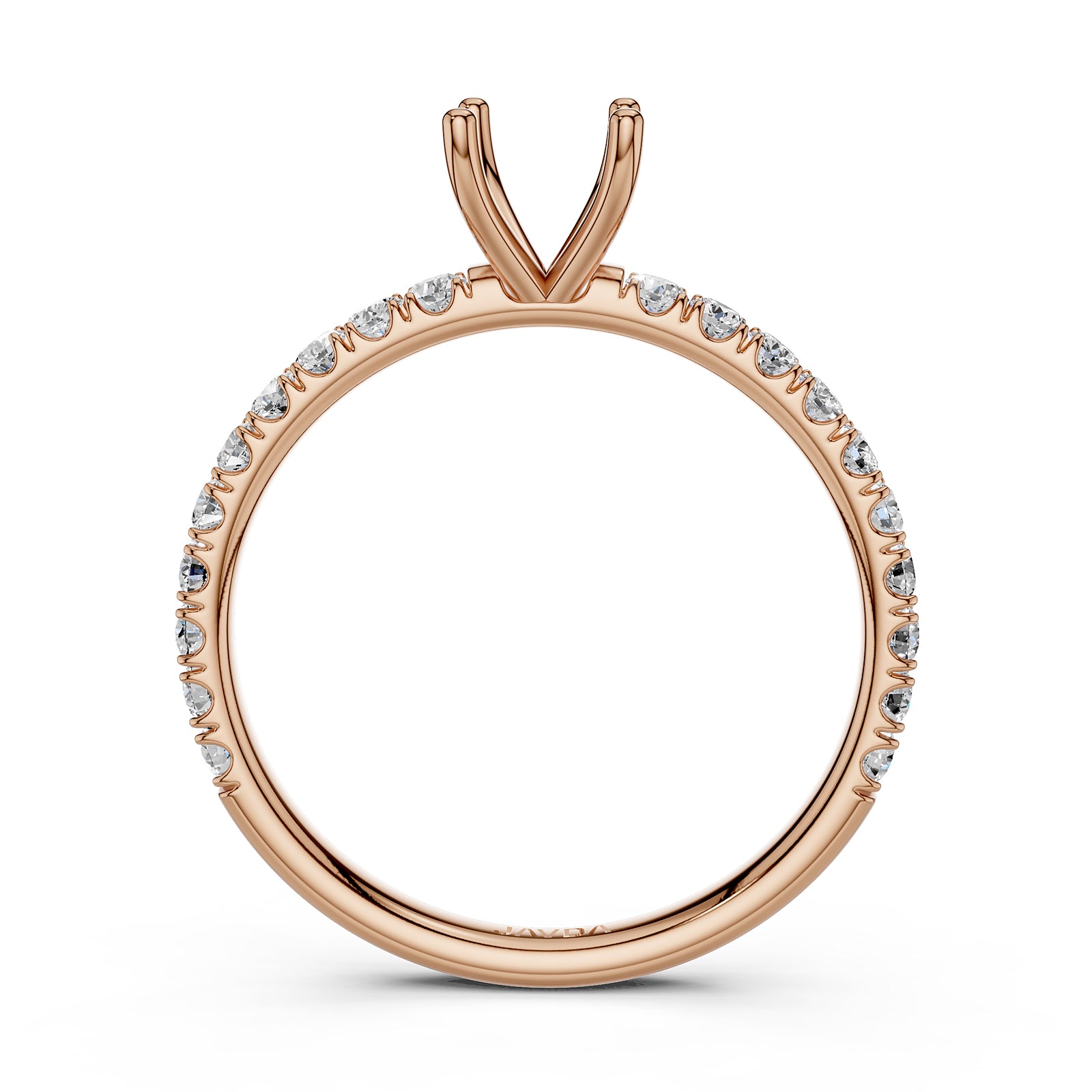 Round Lab Grown Diamond Engagement Prong Setting Ring Semi Mount 0.47 Ct.