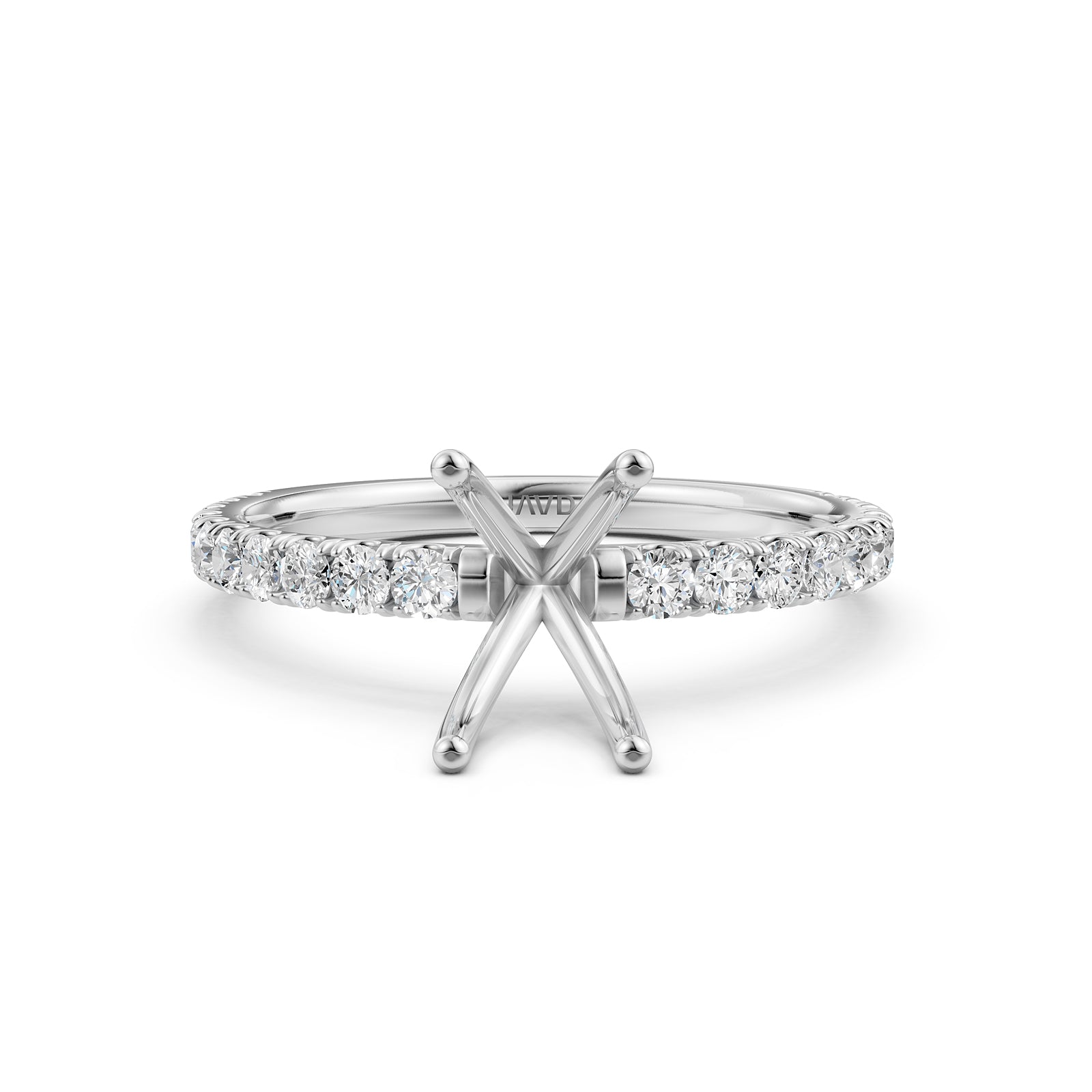 Round Lab Grown Diamond Engagement Prong Setting Ring Semi Mount 0.47 Ct.