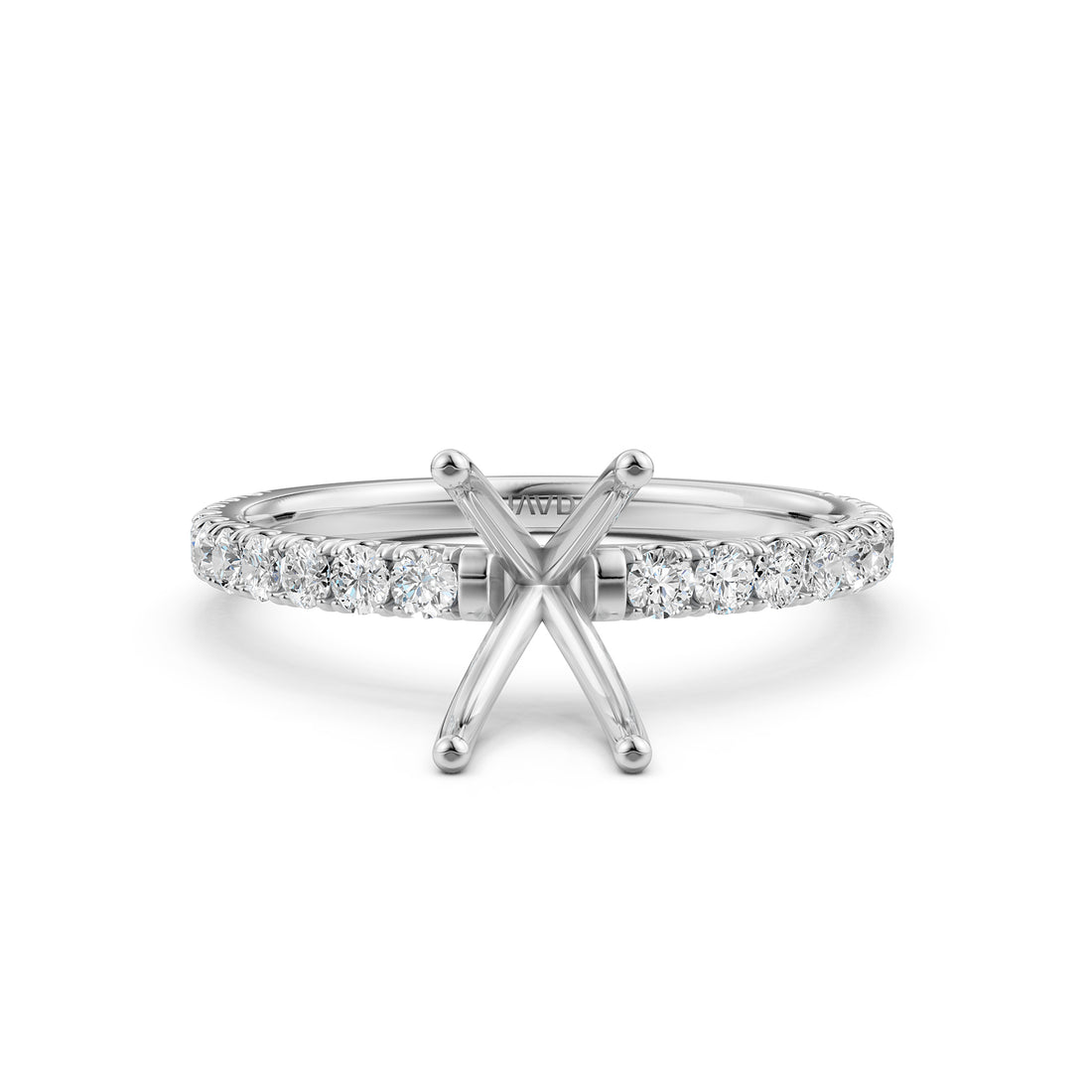 Round Lab Grown Diamond Engagement Prong Setting Ring Semi Mount 0.47 Ct.