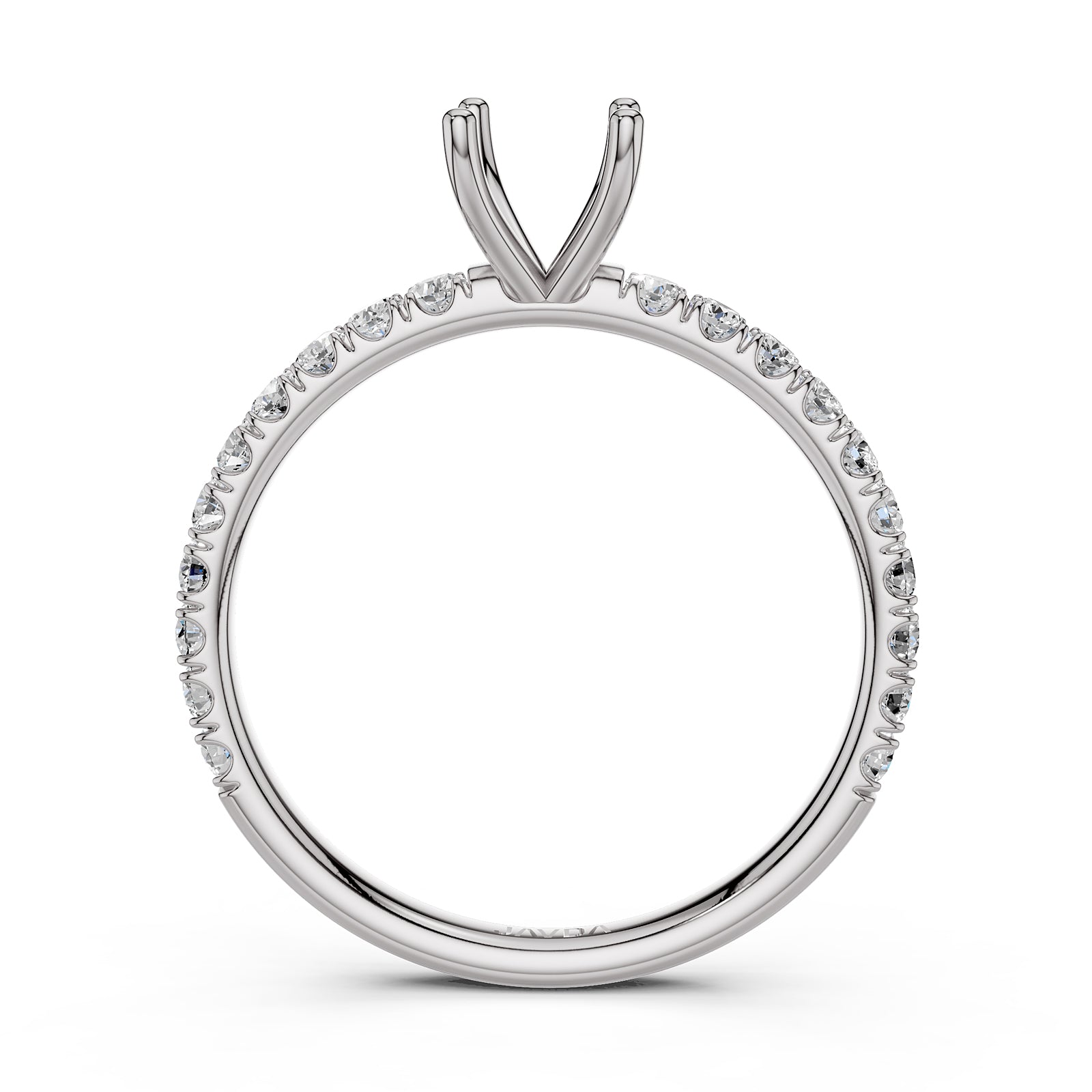 Round Lab Grown Diamond Engagement Prong Setting Ring Semi Mount 0.47 Ct.