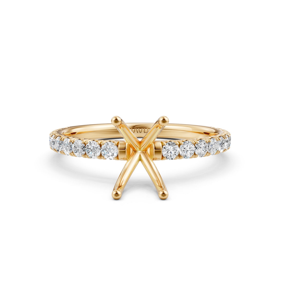Round Lab Grown Diamond Engagement Prong Setting Ring Semi Mount 0.47 Ct.