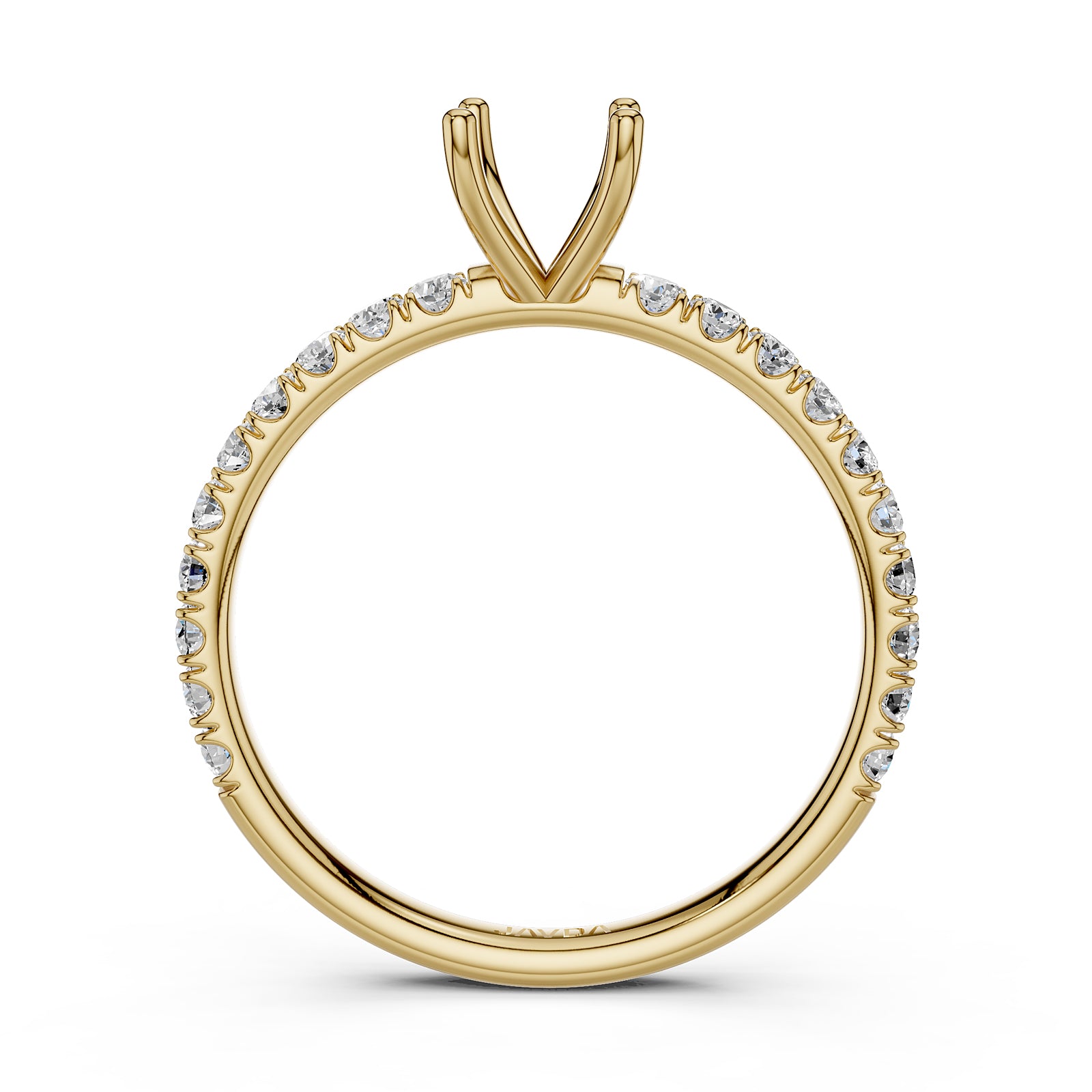 Round Lab Grown Diamond Engagement Prong Setting Ring Semi Mount 0.47 Ct.