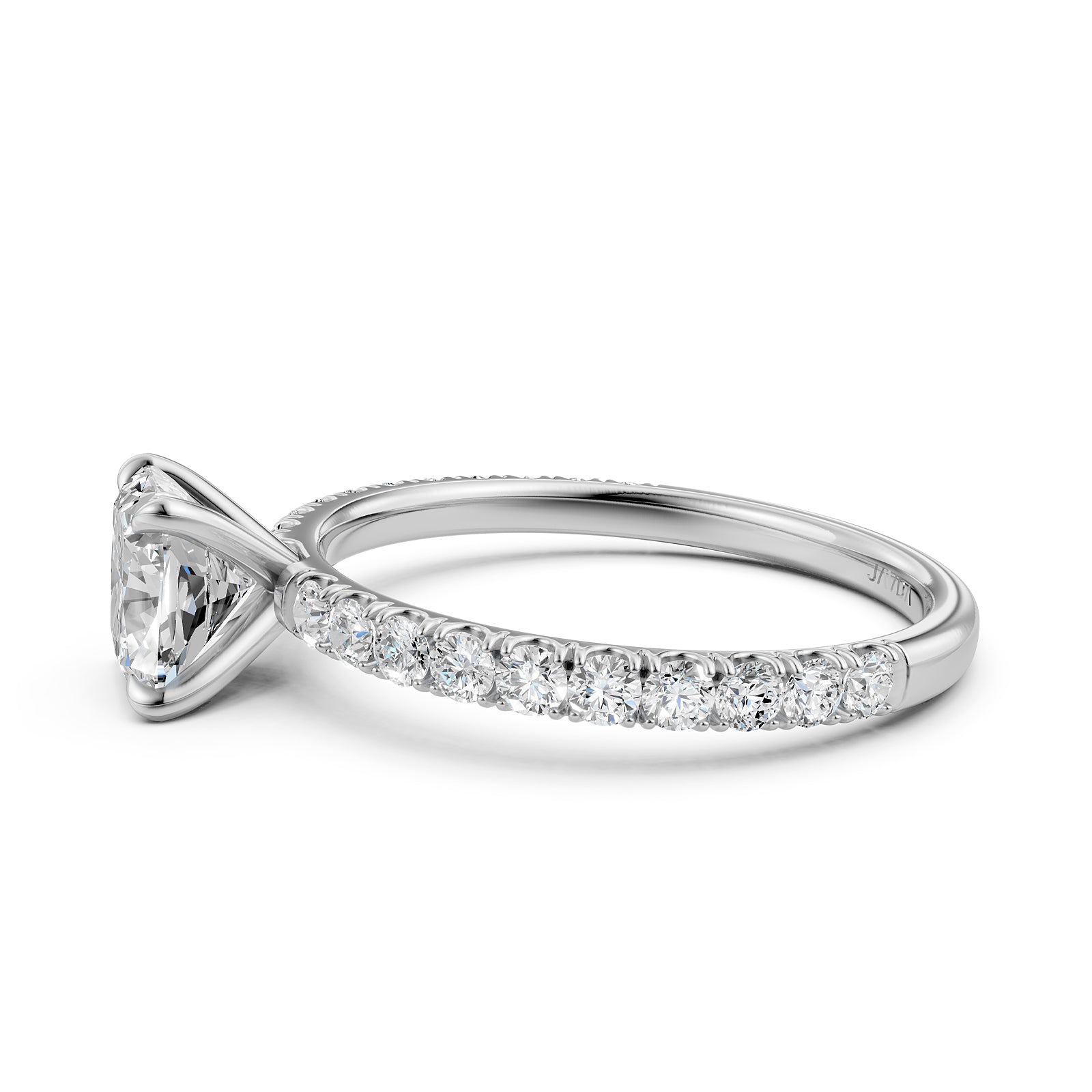 Round Lab Grown Diamond Engagement Prong Setting Ring IGI Certified 1.47 Ctw.