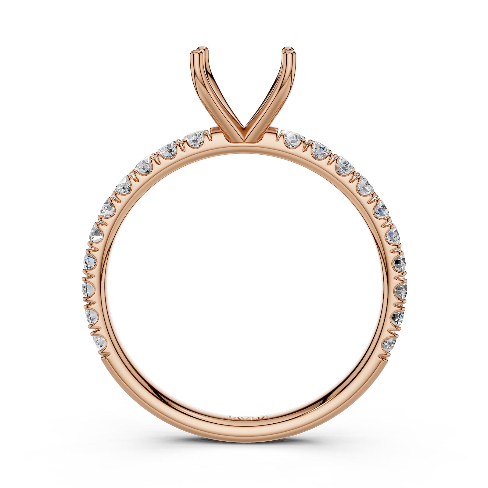 Round Lab Grown Diamond Engagement Prong Setting Ring Semi Mount 0.47 Ct.