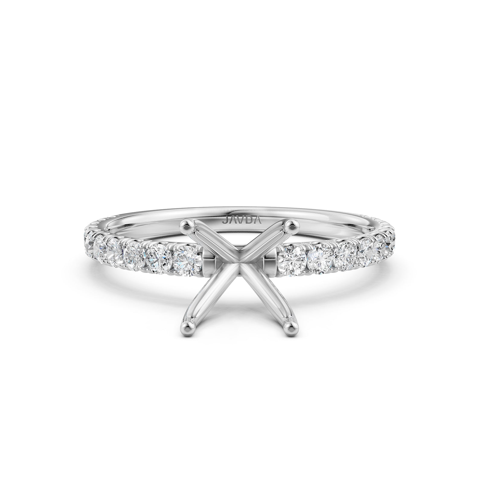 Round Lab Grown Diamond Engagement Prong Setting Ring Semi Mount 0.47 Ct.