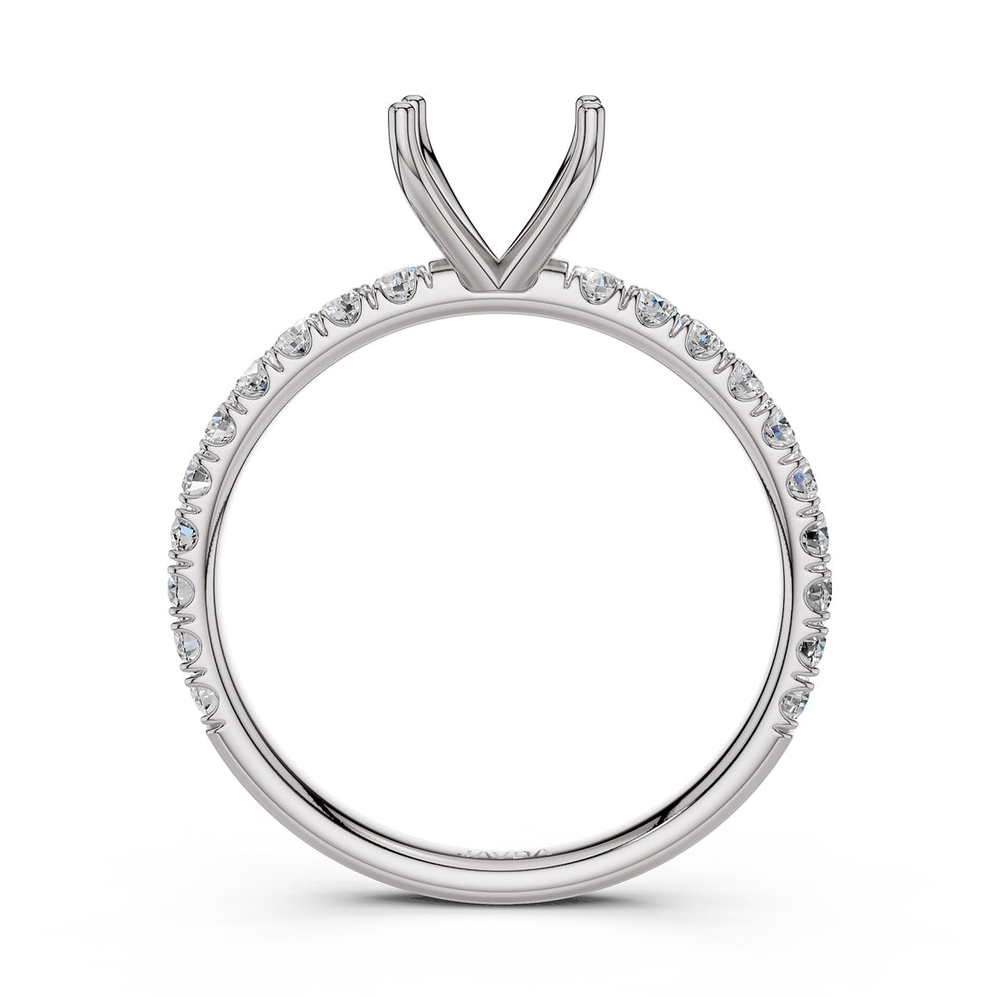 Round Lab Grown Diamond Engagement Prong Setting Ring Semi Mount 0.47 Ct.