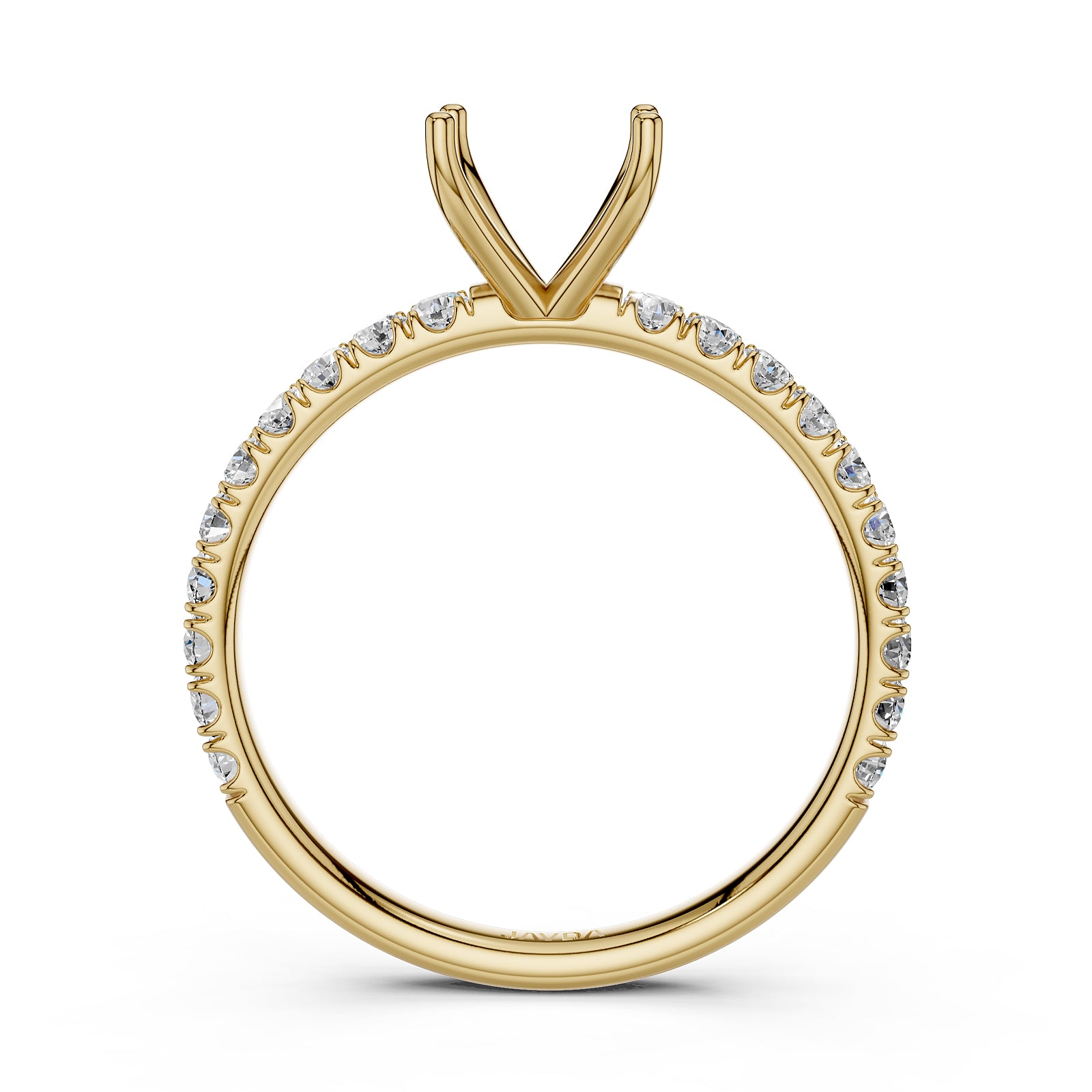 Round Lab Grown Diamond Engagement Prong Setting Ring Semi Mount 0.47 Ct.