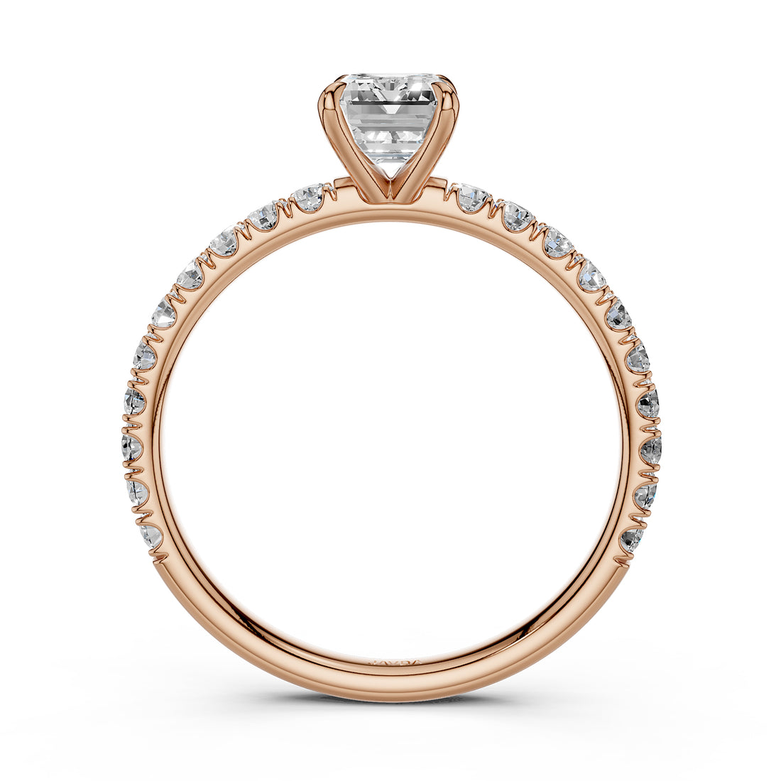 Emerald Lab Grown Diamond Engagement U Cut Prong Set Ring