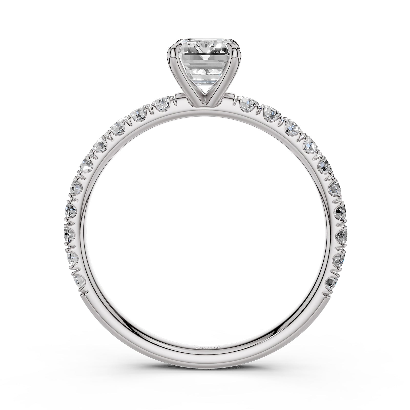 Emerald Lab Grown Diamond Engagement U Cut Prong Set Ring