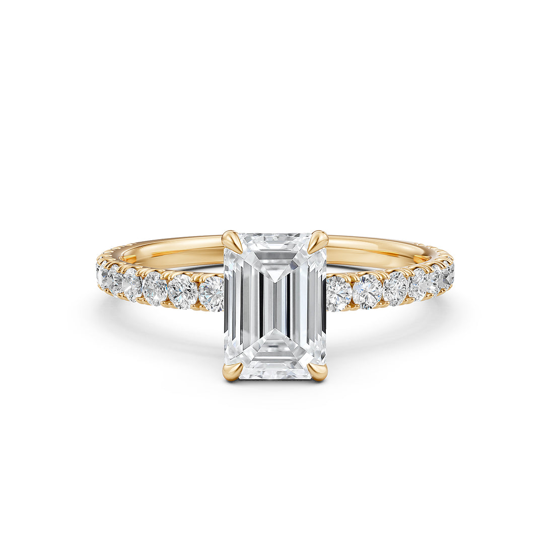 Round Lab Grown Diamond Engagement Prong Setting Ring IGI Certified 1.47 Ctw.