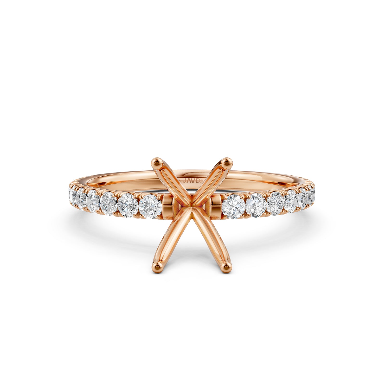 Round Lab Grown Diamond Engagement Prong Setting Ring Semi Mount 0.47 Ct.