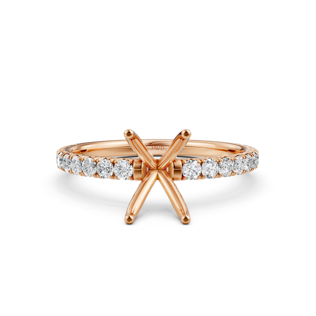 Round Lab Grown Diamond Engagement Prong Setting Ring Semi Mount 0.47 Ct.
