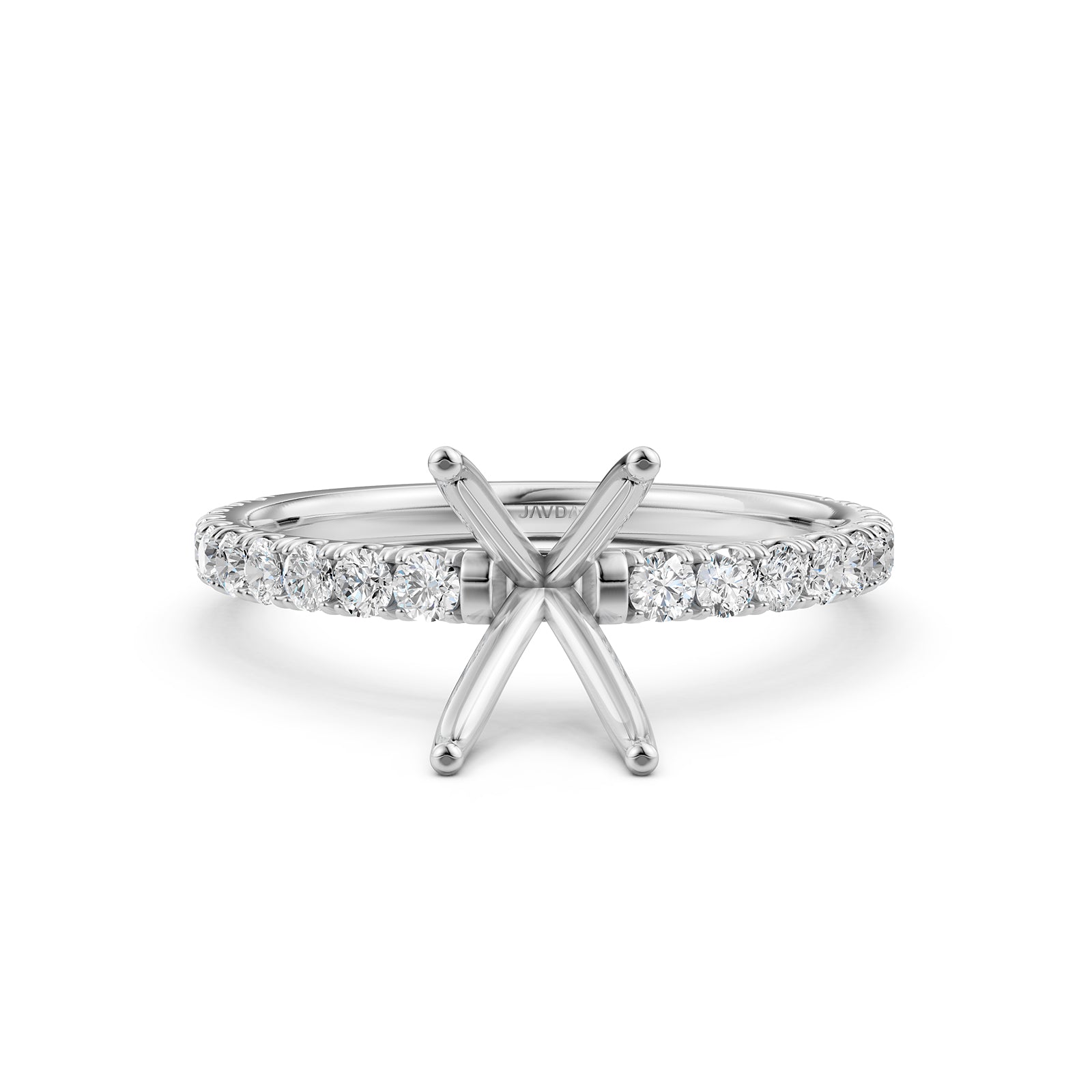 Round Lab Grown Diamond Engagement Prong Setting Ring Semi Mount 0.47 Ct.