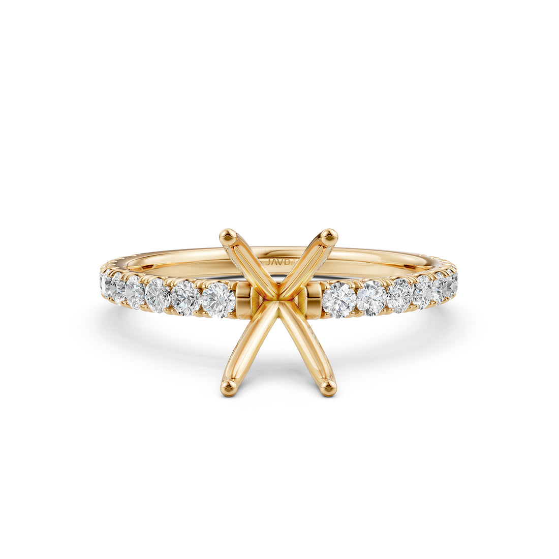Round Lab Grown Diamond Engagement Prong Setting Ring Semi Mount 0.47 Ct.