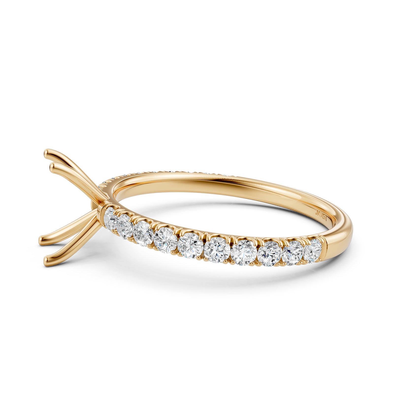 Round Lab Grown Diamond Engagement Prong Setting Ring Semi Mount 0.47 Ct.