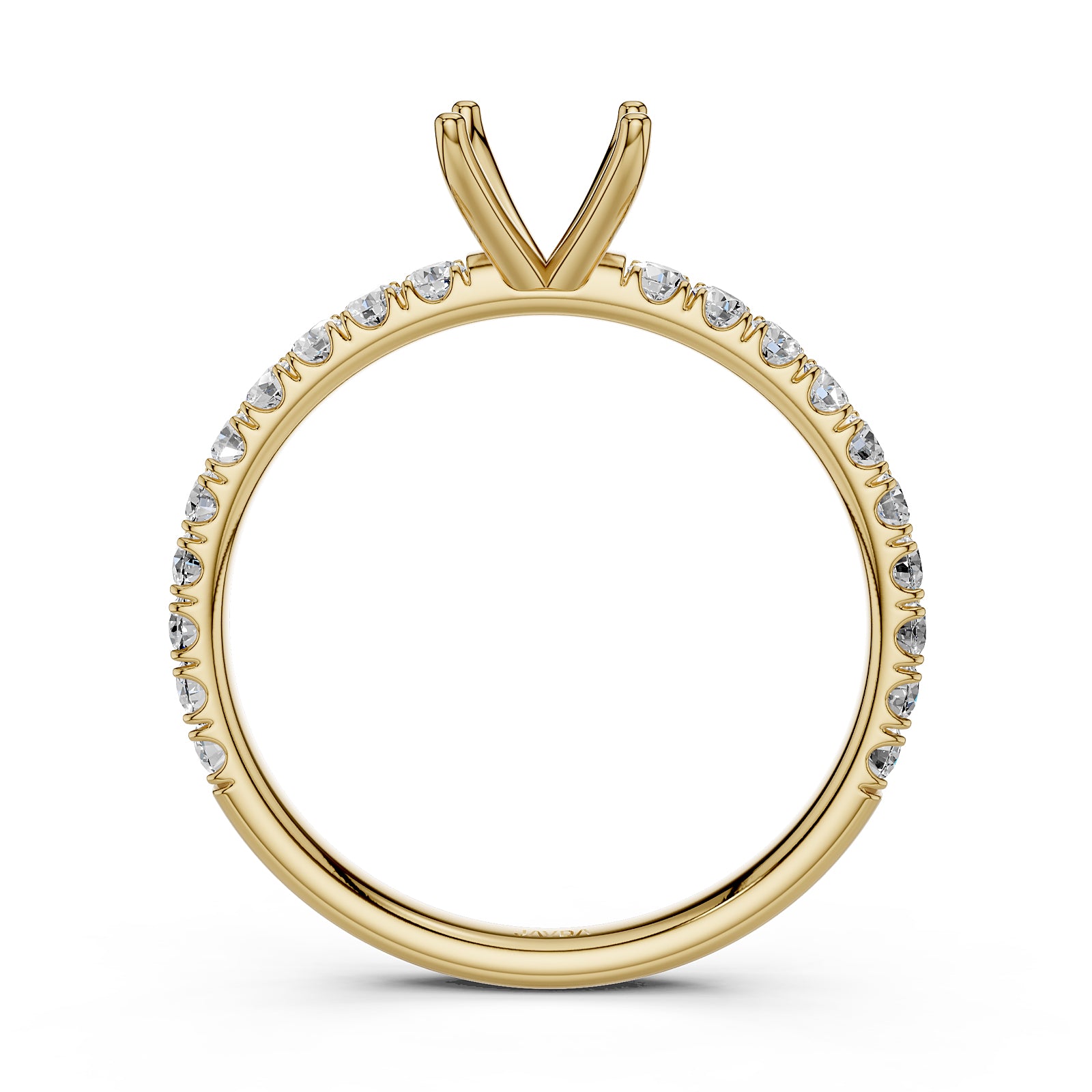 Round Lab Grown Diamond Engagement Prong Setting Ring Semi Mount 0.47 Ct.