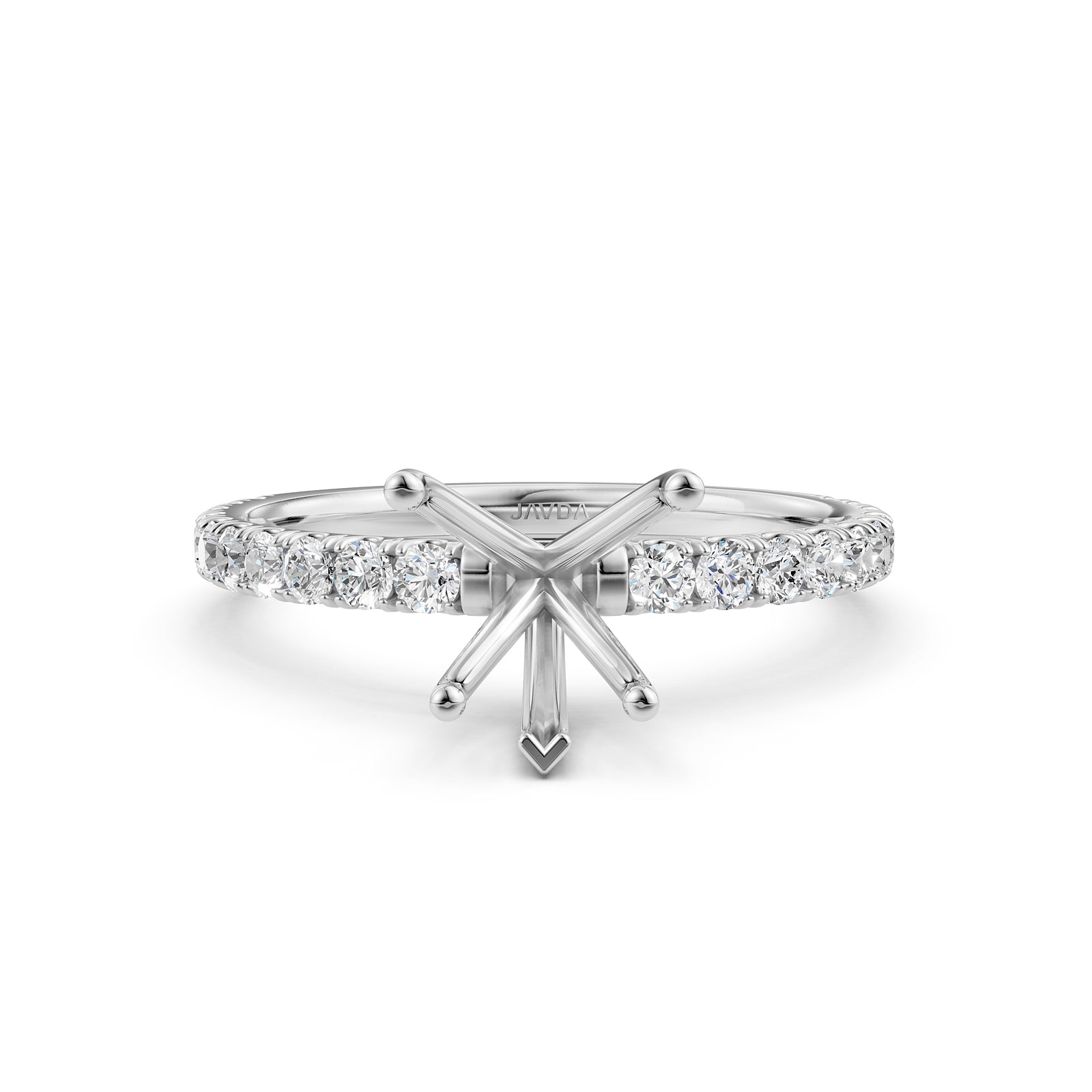 Round Lab Grown Diamond Engagement Prong Setting Ring Semi Mount 0.47 Ct.