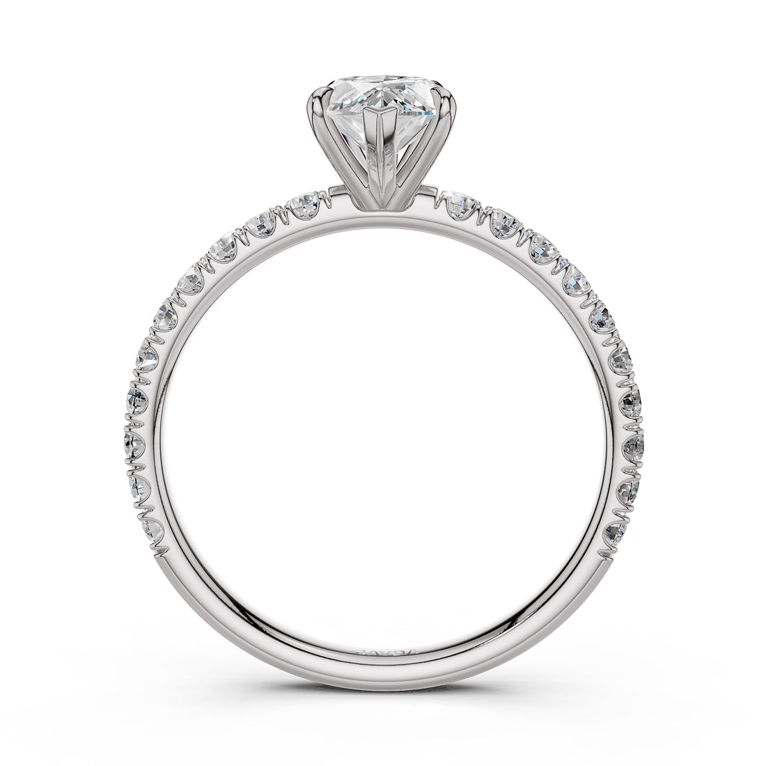 Marquise Lab Grown Diamond Engagement French U Cut Pave Setting Ring