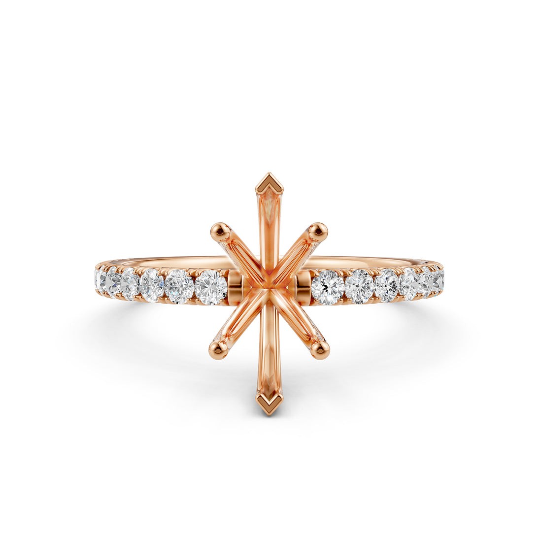 Round Lab Grown Diamond Engagement Prong Setting Ring Semi Mount 0.47 Ct.