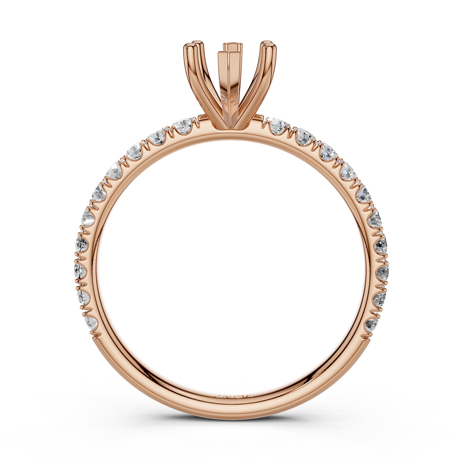 Round Lab Grown Diamond Engagement Prong Setting Ring Semi Mount 0.47 Ct.