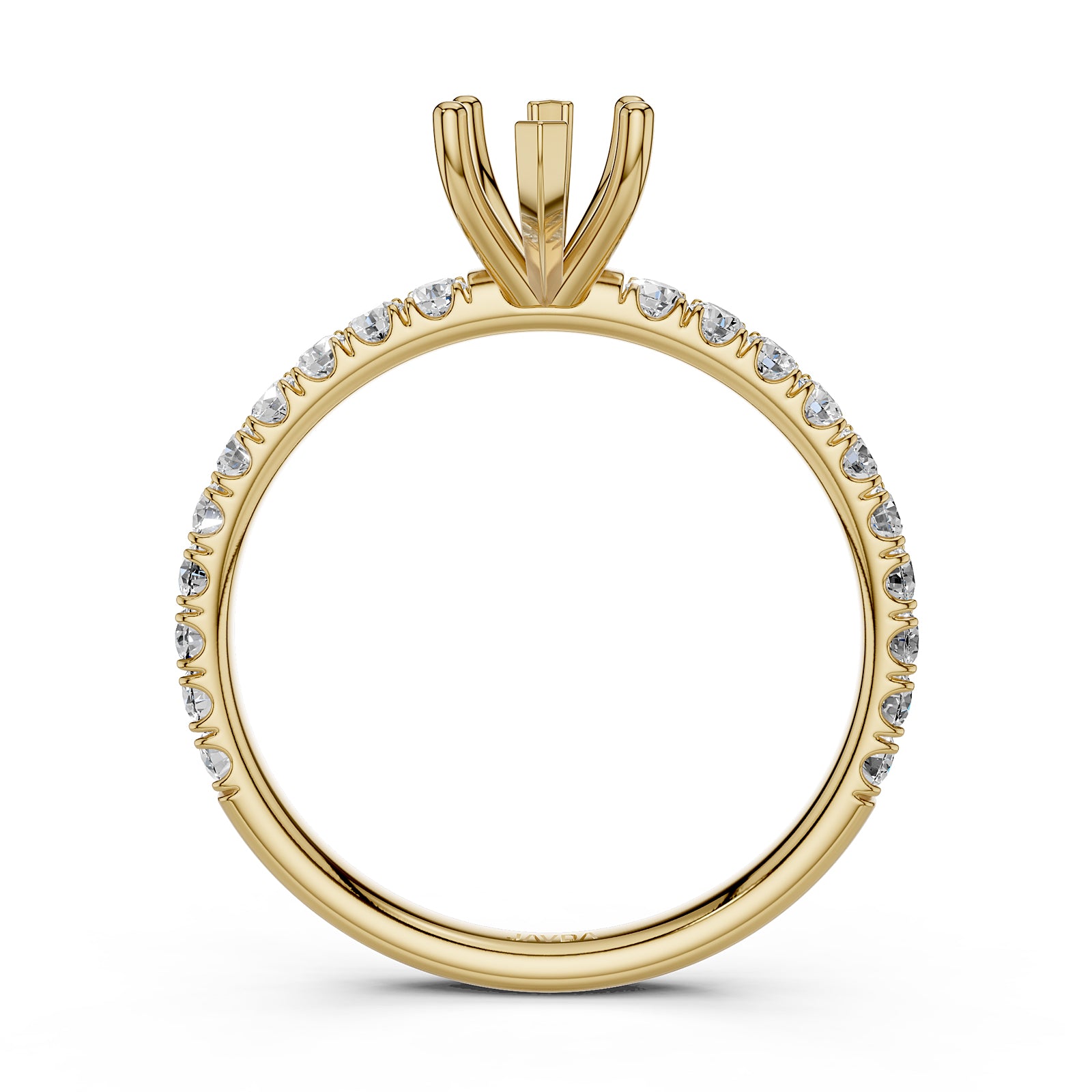 Round Lab Grown Diamond Engagement Prong Setting Ring Semi Mount 0.47 Ct.