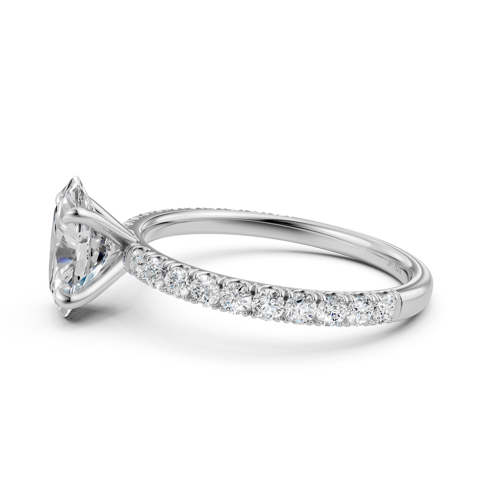 Round Lab Grown Diamond Engagement Prong Setting Ring IGI Certified 1.47 Ctw.