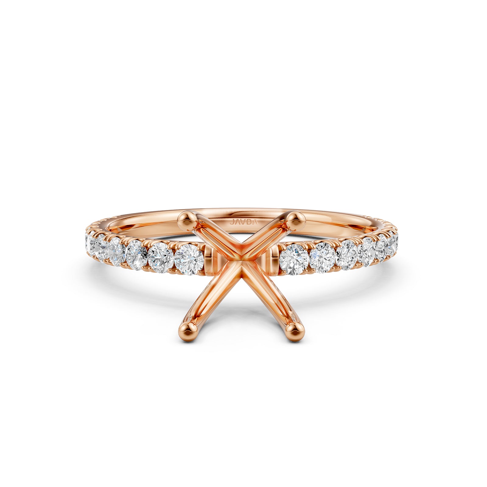 Round Lab Grown Diamond Engagement Prong Setting Ring Semi Mount 0.47 Ct.